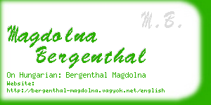 magdolna bergenthal business card